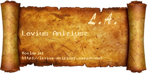Levius Aniziusz névjegykártya